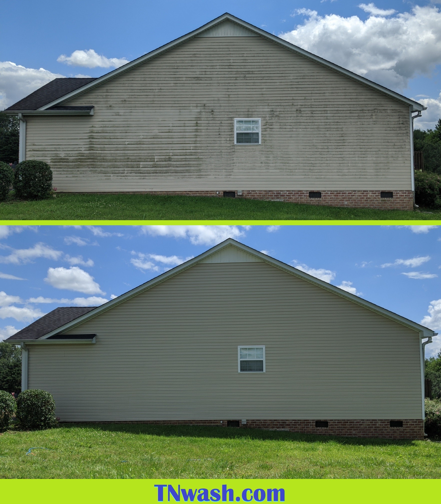 soft washing a house instead of pressure washing