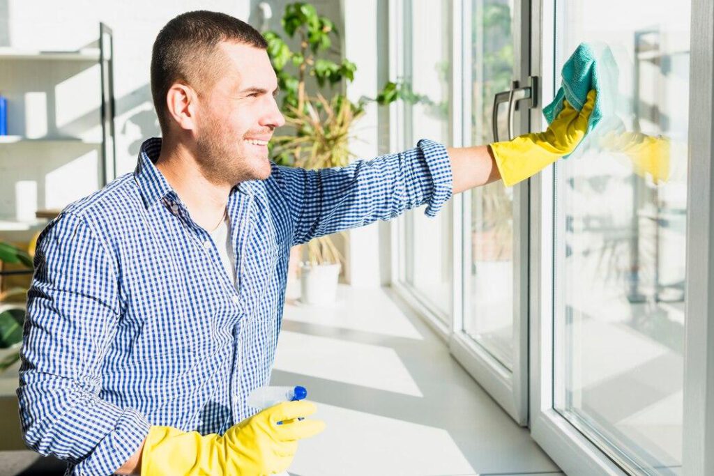"Clean windows letting in natural light"