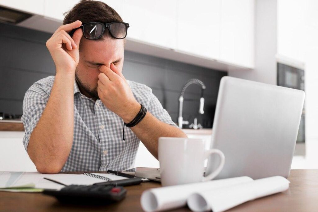 A homeowner stressed about high utility bills