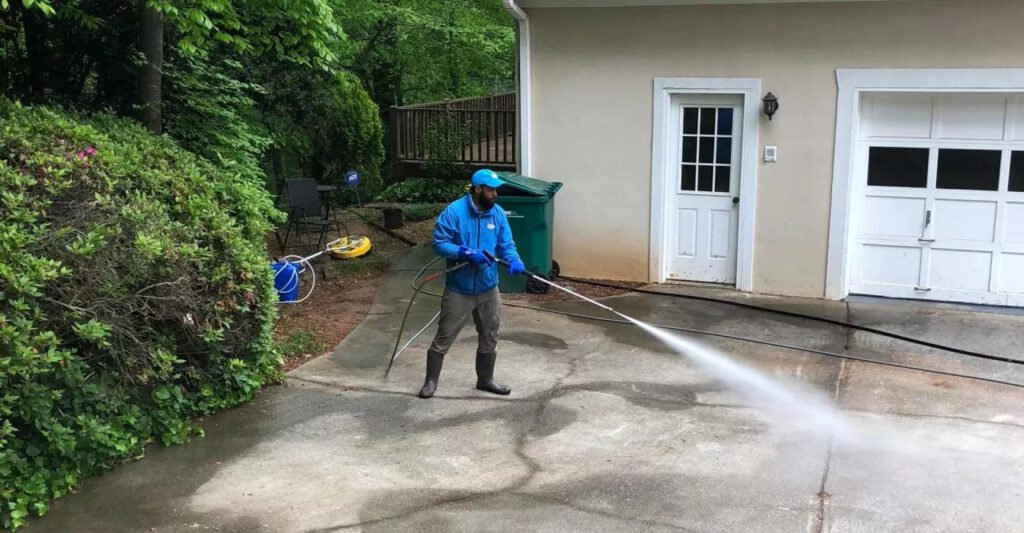 An untidy driveway in a house